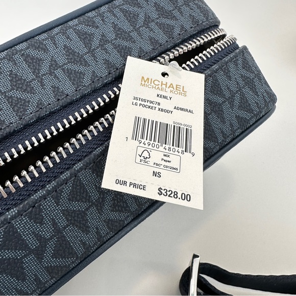 Michael Kors Large Pocket Kenly Crossbody Bag in Admiral Blue - Picture 9 of 15